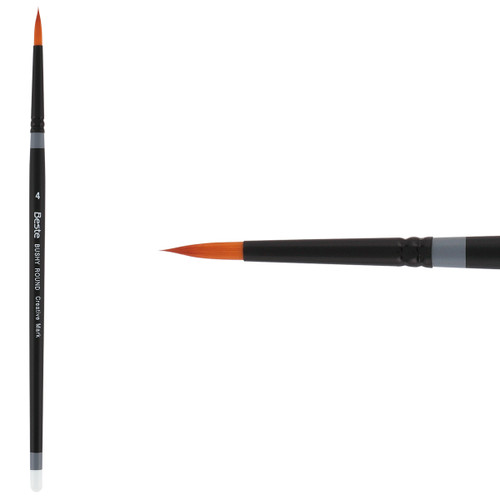 Beste Golden Taklon Short Handle Bushy Round Brush Size 4 - (72382)