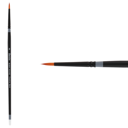 Beste Golden Taklon Short Handle Bushy Round Brush Size 2 - (72381)