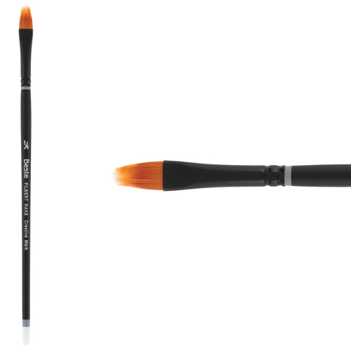 Beste Golden Taklon Short Handle Filbert Rake Brush 1/4 in. - (72345)