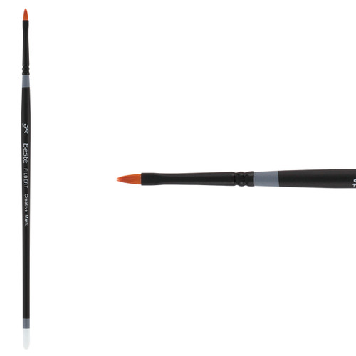 Beste Golden Taklon Short Handle Filbert Brush Size 10/0 - (72362)