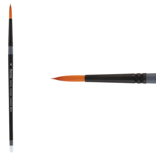 Beste Golden Taklon Short Handle Nadel Round Brush Size 6 - (72422)