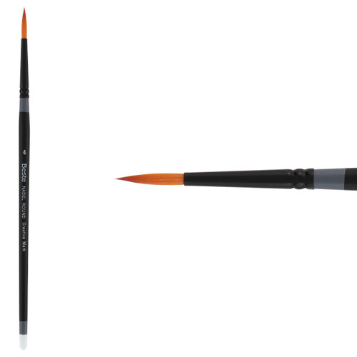 Beste Golden Taklon Short Handle Nadel Round Brush Size 4 - (72421)