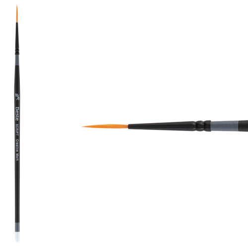 Beste Golden Taklon Short Handle Script Liner Brush Size 10/0 - (72444)