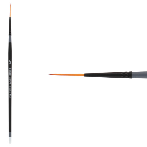 Beste Golden Taklon Short Handle Script Liner Brush Size 2/0 - (72445)
