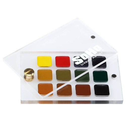 SoHo Watercolor Pocket Slide Pan Set of 12 Colors - (92487)