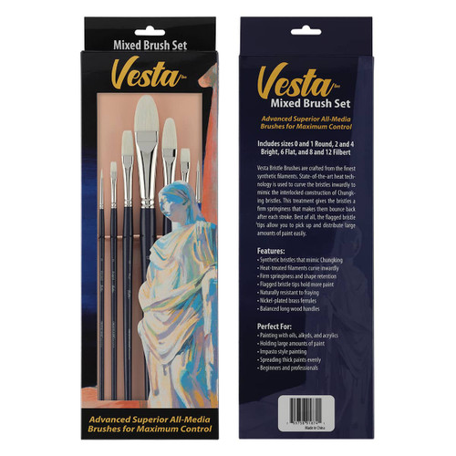 Creative Mark Vesta Synthetic Bristle Mixed Brush Set of 7