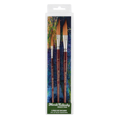 Mimik Synthetic Kolinsky Brush Short Handle Sword Liner 3 Set