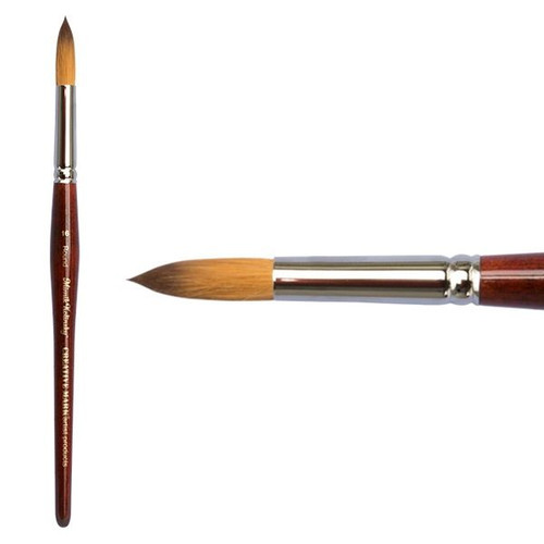 Mimik Synthetic Kolinsky Short Handle Brush Round Size 16 - (88652)