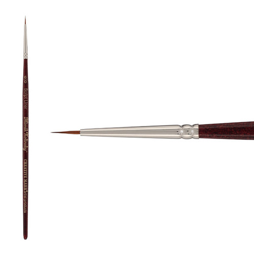 Mimik Synthetic Kolinsky Short Handle Brush Script Liner Size 6X0 - (89911)