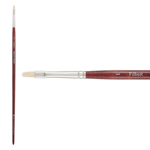 New York Central Munich Premier Long Handled Filbert Brush Size 1 - (89607)