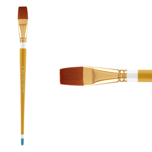 Qualita Golden Taklon Long Handle Bright Brush Size 12 - (72550)