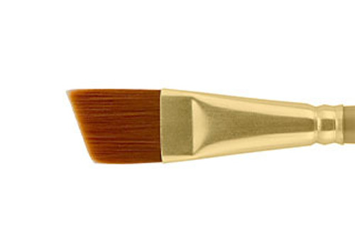 Qualita Golden Taklon Short Handle Angular Brush 1/8 in. - (72499) Qualita Golden Taklon Short Handle Angular Brush 1/8 in. - (72499)