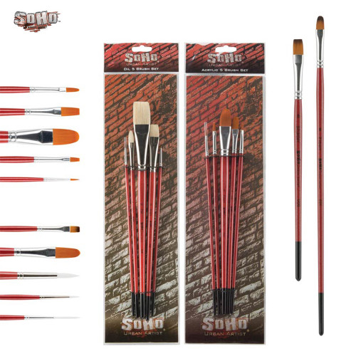 SoHo Urban Artist Long Handle Brush Sets