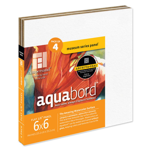 Ampersand Aquabord 1/8" Flat Panel 6"x6" Pack of 4 - (66053)