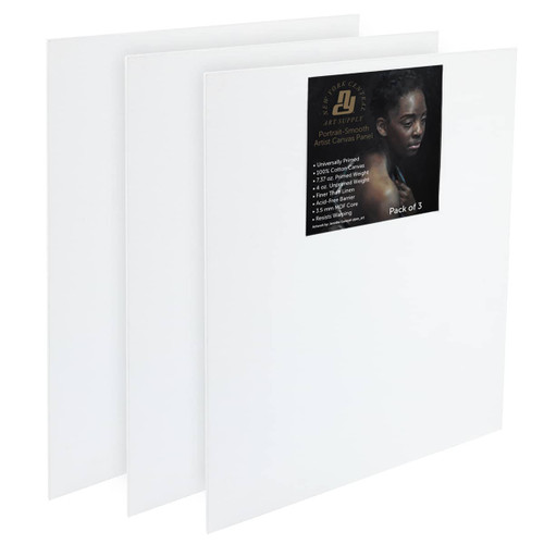 New York Central Pack of 3 Portrait Smooth Canvas Panels 8"x16"