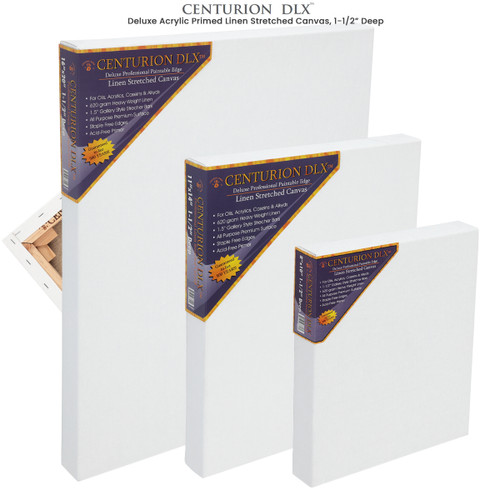 Centurion DLX Triple Acrylic Primed Linen 1-1/2 inch Deep Stretched Canvas Centurion DLX Triple Acrylic Primed Linen 1-1/2 inch Deep Stretched Canvas