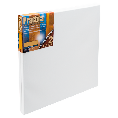 Practica 5/8" Deep Economy Stretched Canvas 2-Pack - 6"x6" Practica 5/8" Deep Economy Stretched Canvas 2-Pack - 6"x6"
