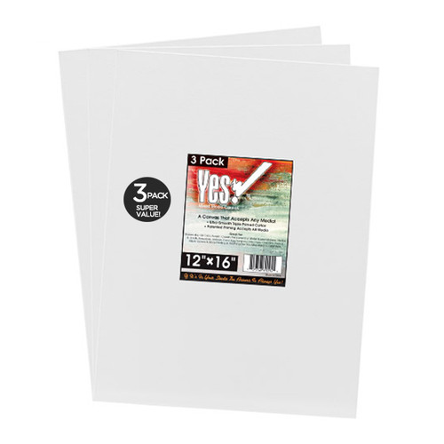 Yes All Media Canvas Panel 12x16 Pack of 3 - (89095) Yes All Media Canvas Panel 12x16 Pack of 3 - (89095)