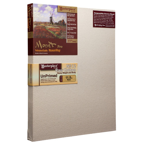 Masterpiece Monet Pro No. 12 Raw Cotton 1-1/2 in. Deep Stretched Canvas
