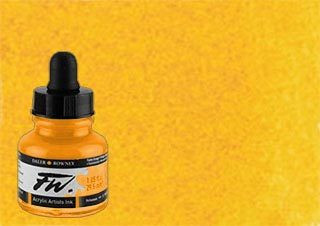 Daler-Rowney FW Acrylic Ink Flame Orange 1oz Bottle - (200002763)