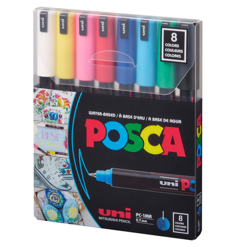 POSCA Paint Marker Extra (Ultra) Fine Metal Tip Set of 8 Basic Colors POSCA Paint Marker Extra (Ultra) Fine Metal Tip Set of 8 Basic Colors