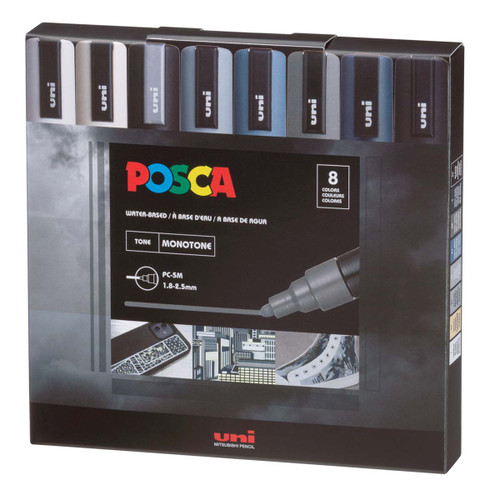 POSCA Paint Marker Medium Tip Set of 8 Monotones POSCA Paint Marker Medium Tip Set of 8 Monotones