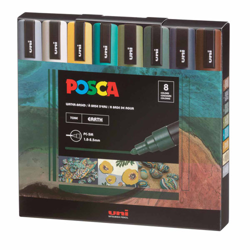 POSCA Paint Marker Medium Tip Set of 8 Earth Tones POSCA Paint Marker Medium Tip Set of 8 Earth Tones