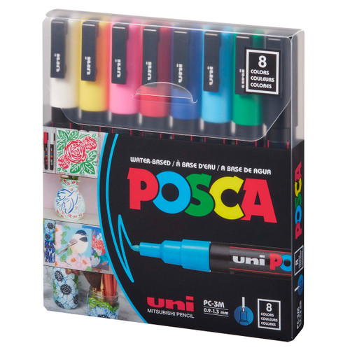POSCA Paint Marker Fine Tip Set of 8 Basic Colors POSCA Paint Marker Fine Tip Set of 8 Basic Colors