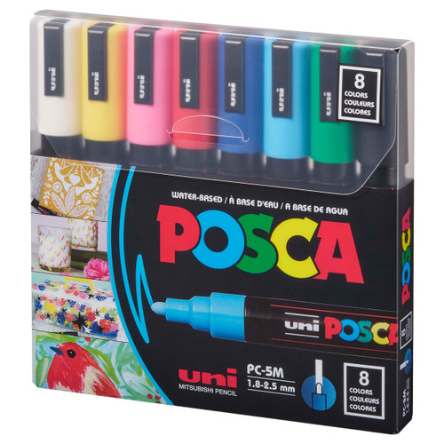 POSCA Paint Marker Medium Tip Set of 8 Basic Colors POSCA Paint Marker Medium Tip Set of 8 Basic Colors