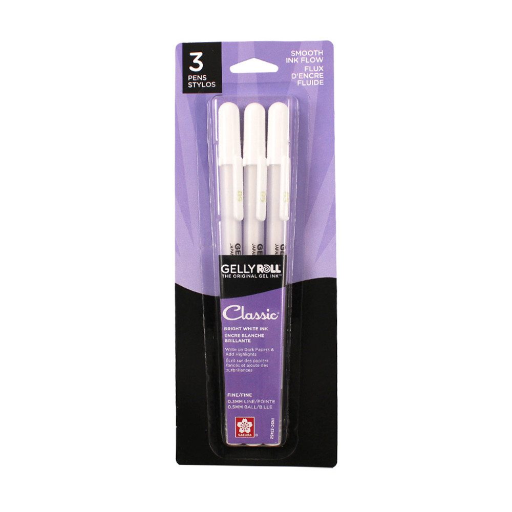 Sakura Gelly Roll Pen 05 Fine White Pack of 3