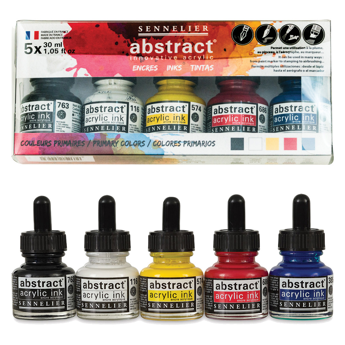 Sennelier Abstract Acrylic Ink 30ml Set of 5 Colors
