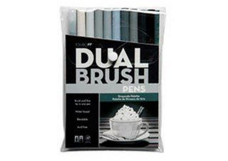 Tombow Dual Brush Pen Gray Scale Colors Set of 10