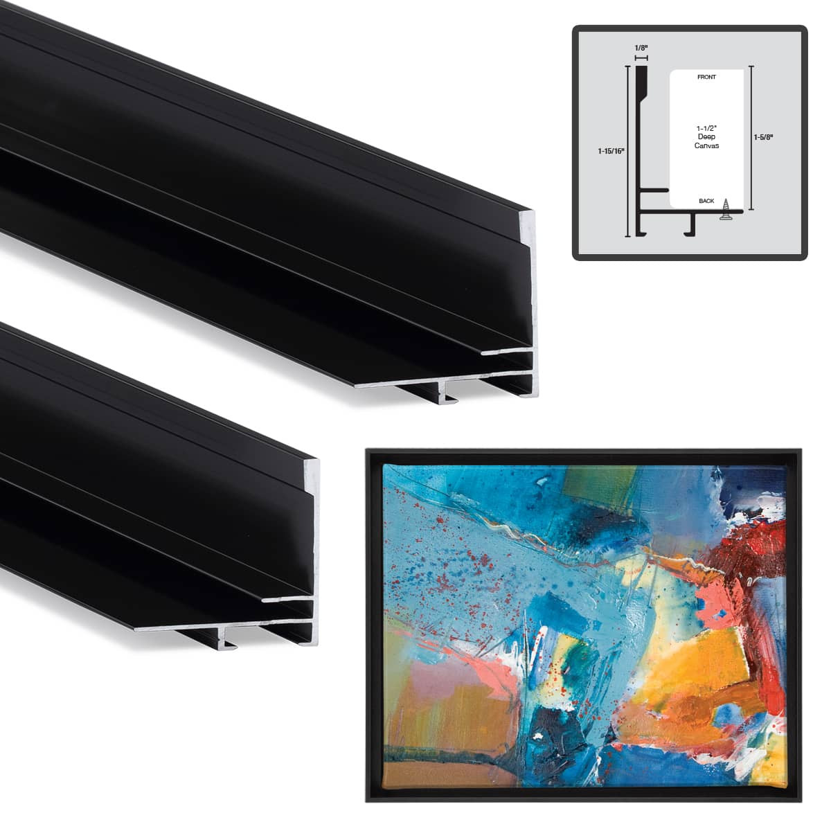 Illusions Aluminum 1-5/8 in. Deep Frame Kit 10 in. Black - (91986)