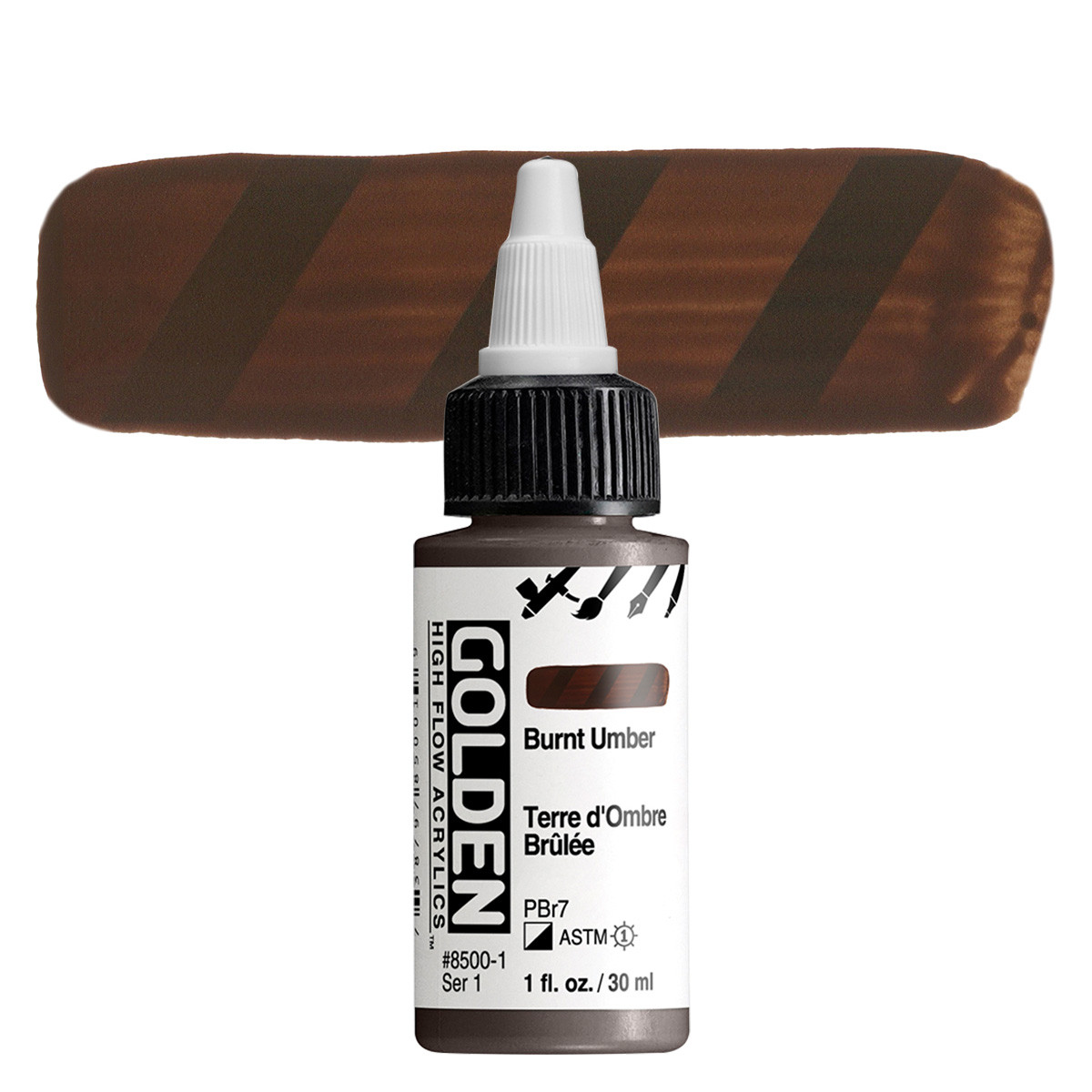 Golden High Flow Acrylic 1 oz. Burnt Umber - (200039577)