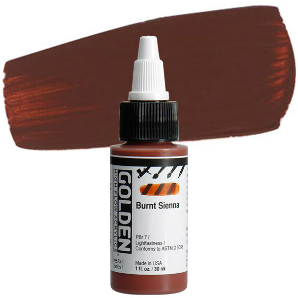 Golden High Flow Acrylic 1 oz. Burnt Sienna - (200013958)
