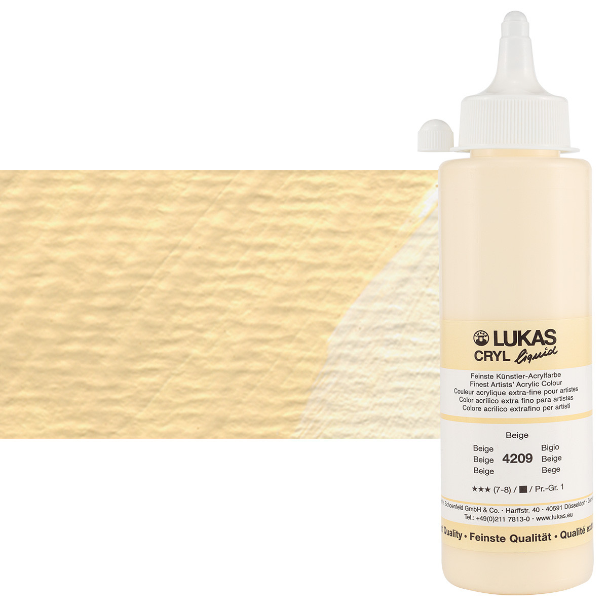 Lukas Cryl Liquid Acrylic Paint Beige 250ml Bottle - (83303)