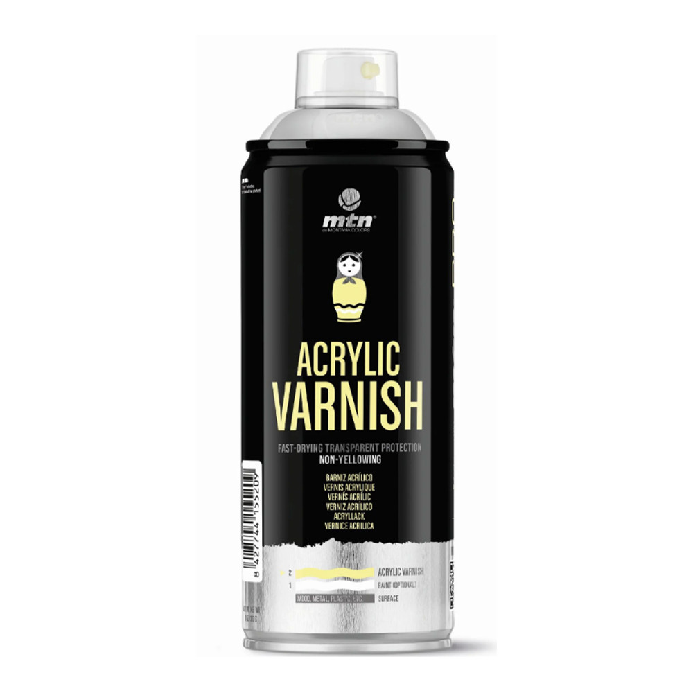 Montana Colors MT PRO Spray Paint Varnish Spray Acrylic Gloss 400ml Can - (1000082145)