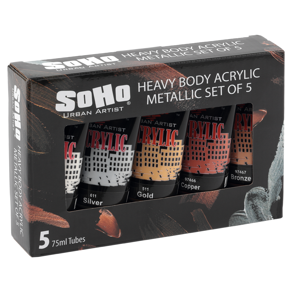 SoHo Urban Acrylic 75mL Metallic Set of (5) - (90471)