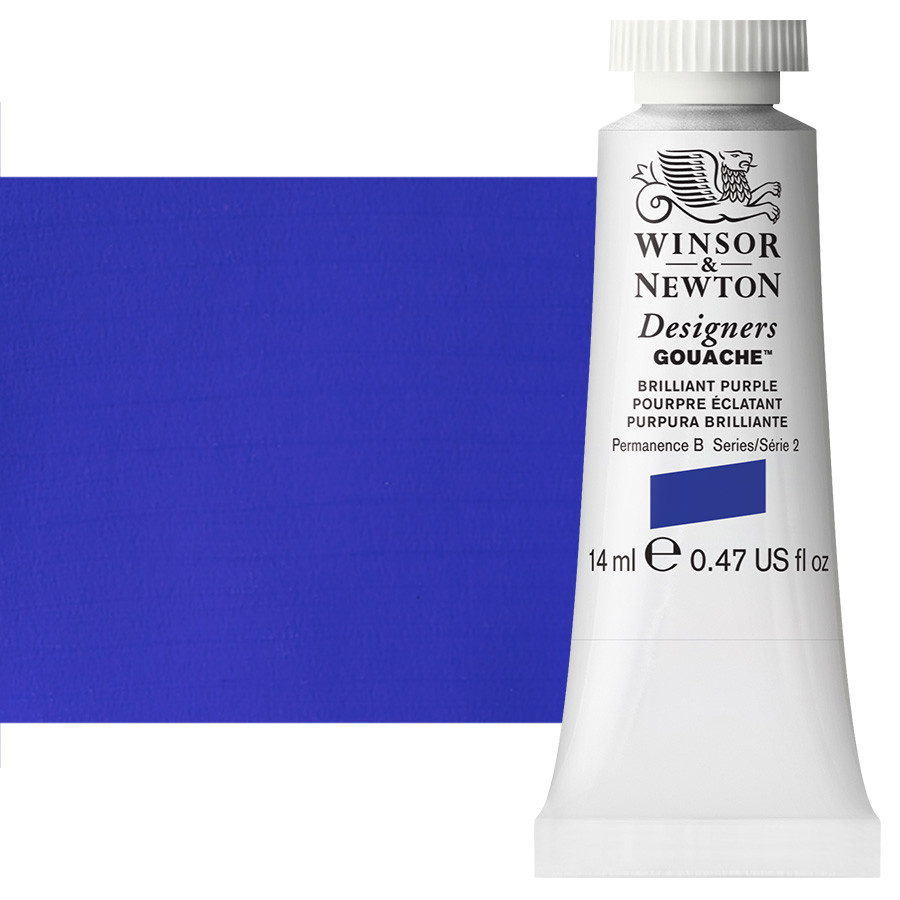 Winsor & Newton Designer Gouache Brilliant Purple 14ml Tube - (82336)