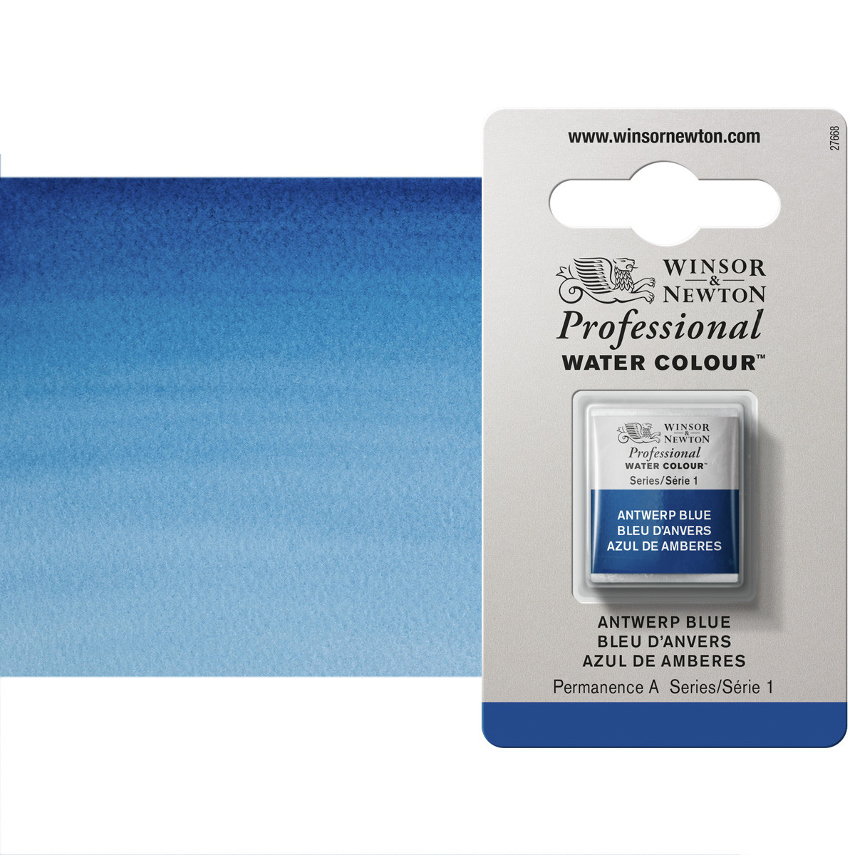 Winsor Newton Professional Watercolor Antwerp Blue 1/2-Pan - (33747)