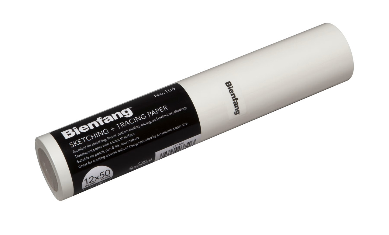 "Bienfang #106 White Sketching & Tracing Paper Roll 12""x50 yd. "