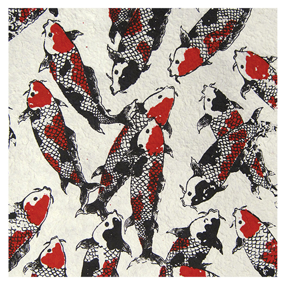 Black Ink Papers Koi Fish 21x31in