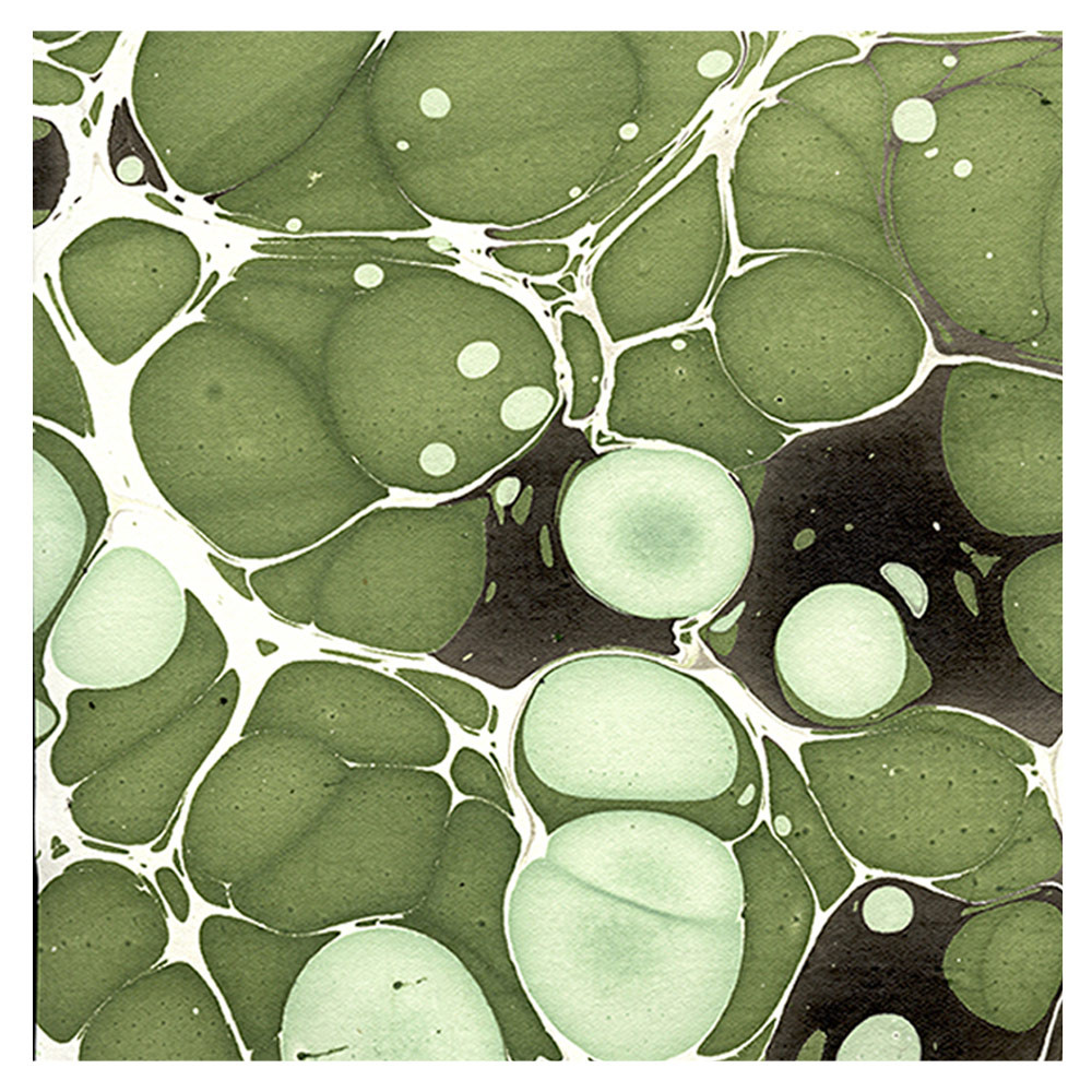 Black Ink Molecular Paper Jade & Riverstone 22x30