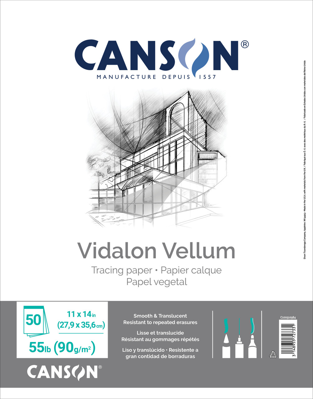 Canson Vidalon Vellum 11x14 Pad