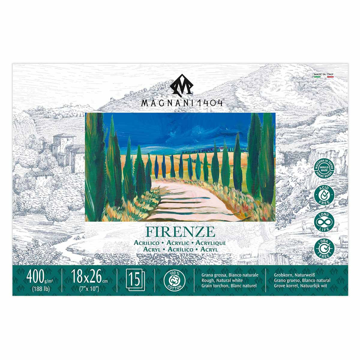 Firenze Acrylic Pad 188 lb. 7x10 in. (18x26cm)
