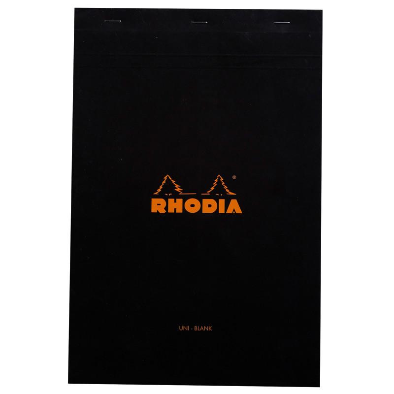 Rhodia Classic Black Note Pad 6x8.25 (80 Sheets)