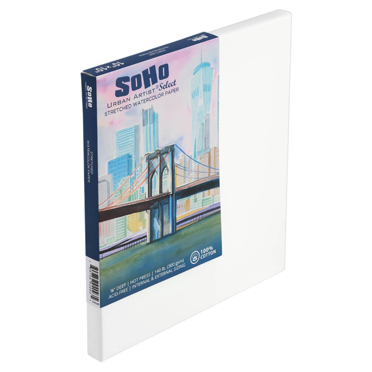 SoHo Select Stretched Watercolor Paper 5/8 In. Deep 140 lb. Hot Press 8x8
