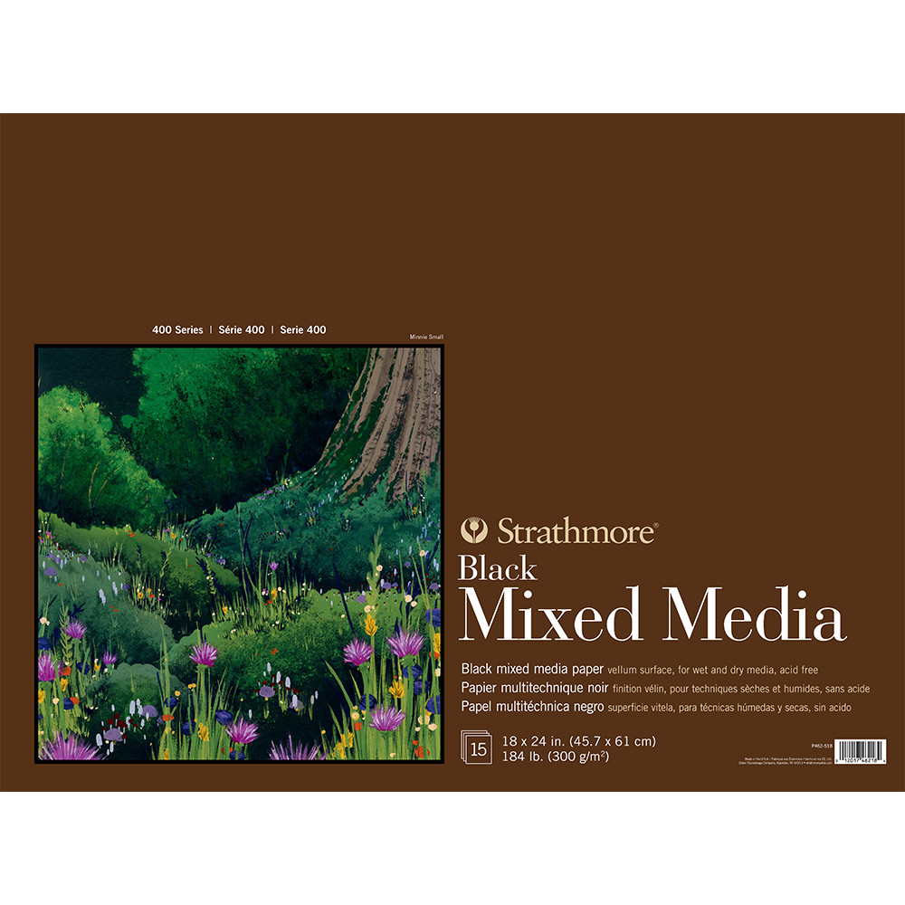 Strathmore 400 Series Mixed Media Black Pad 18x24 (15 Sheets)