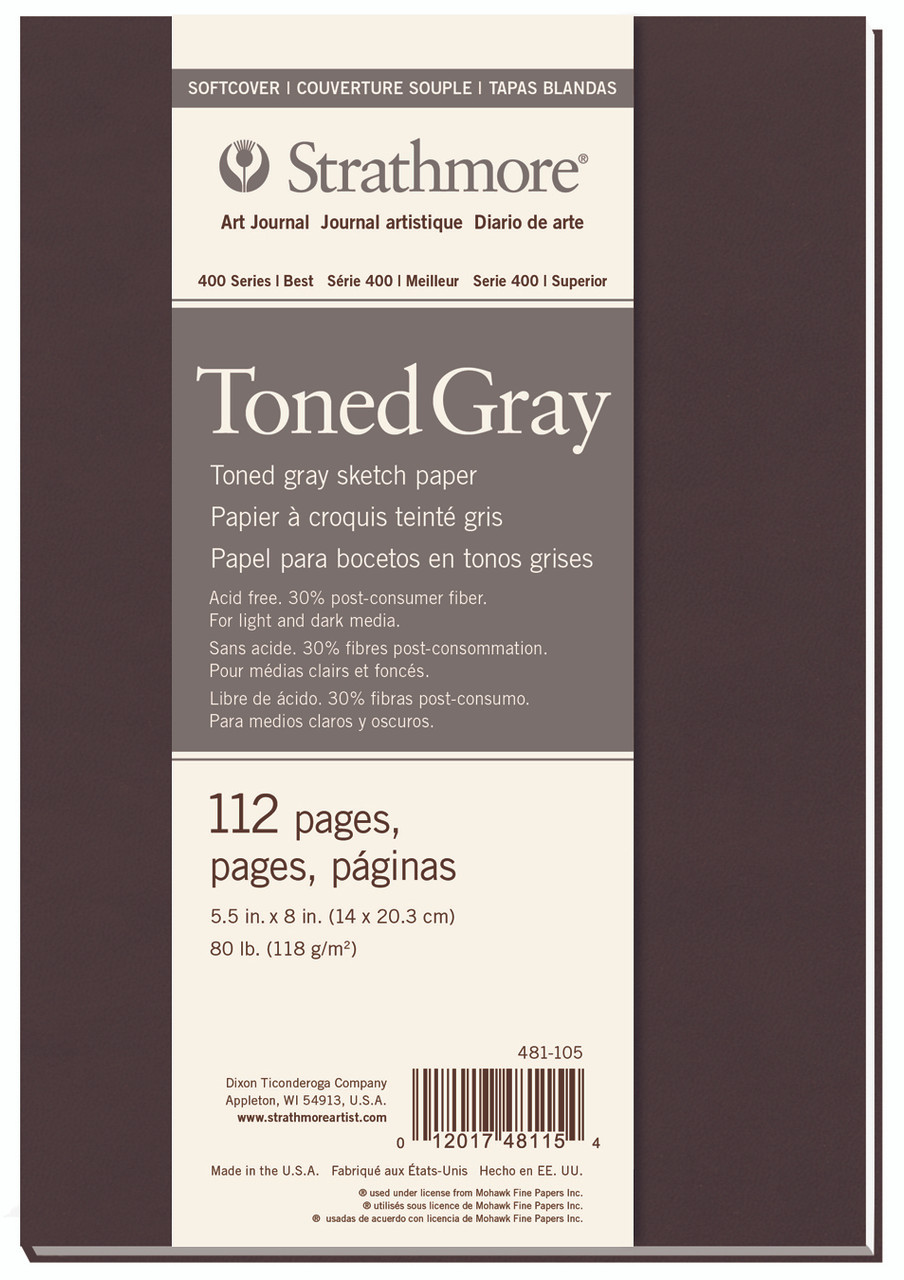 Strathmore 400 Series Soft Cover Recycled Journal 5.5x8 Gray Paper