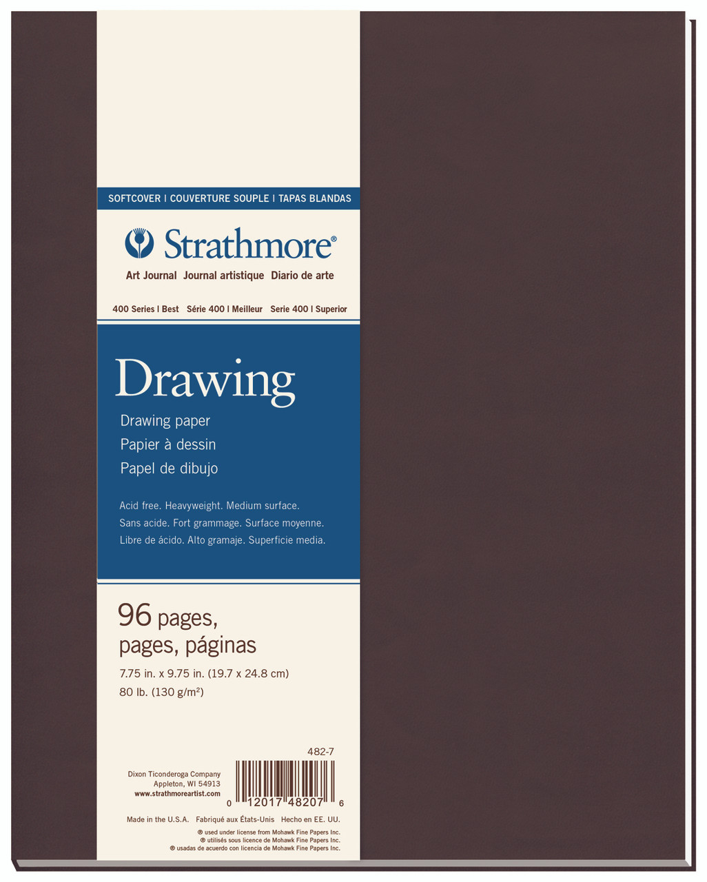 Strathmore 400 Series Soft Cover Drawing Journal 7.75x9.75 Cream Paper